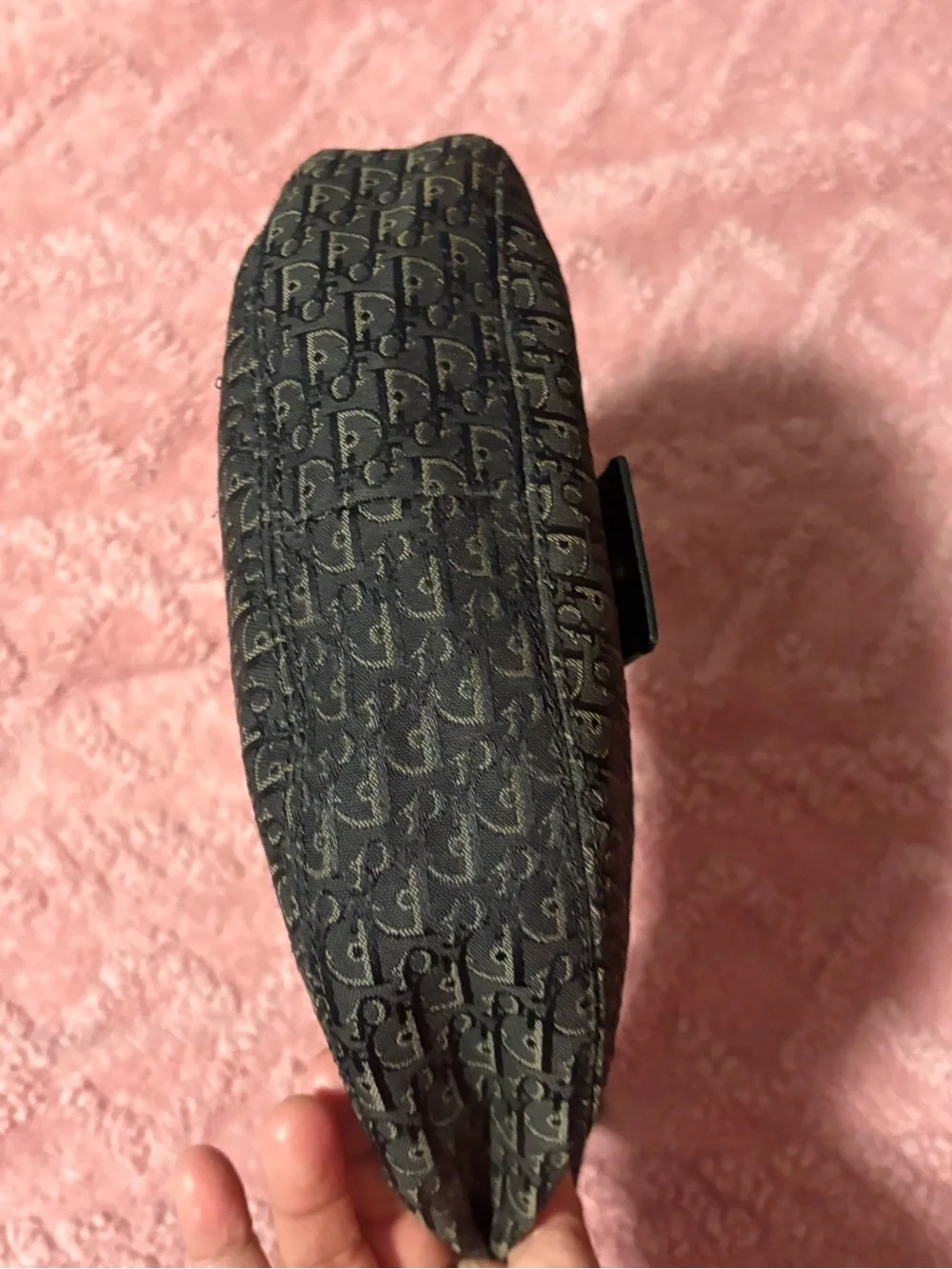 Dior Black Trotter Monogram Croissant Shoulder Bag